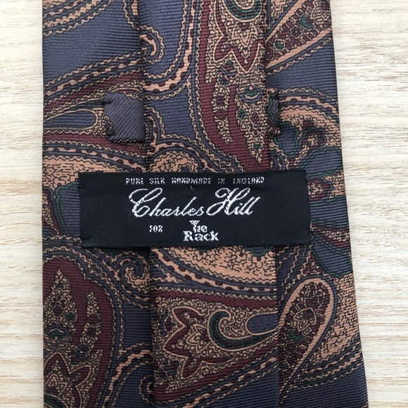 Charles Hill MADE IN ENGLAND Brown Paisley Tie.